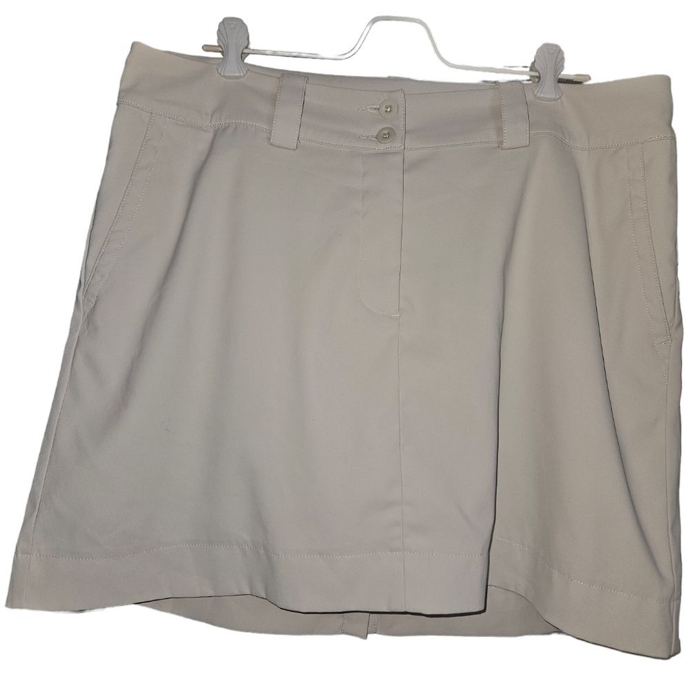 Nike DriFit Golf Skort Skirt with Shorts Light Khaki Tan Cream Tennis Prep 10